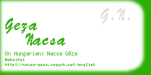 geza nacsa business card