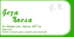 geza nacsa business card